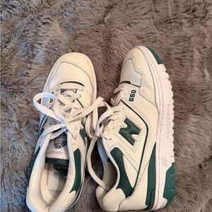 New Balance 550 Sneakers in White and Green